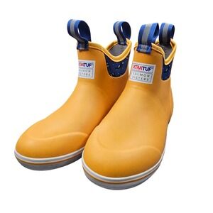 XTRATUF x Salmon Sisters Ankle Deck Boots Women's 6 Waterproof Yellow Orca Print